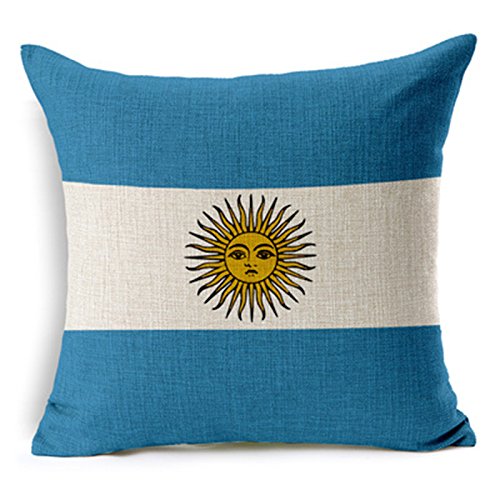 SilkCrane Cuscino, Argentina's Flag Printed Cotton...