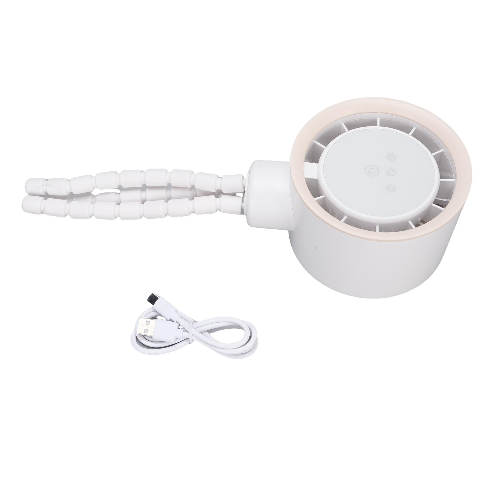 Miniventilador para Cochecito con Batería, Control de Velocidad Variable y Oscilación de 360 ​​grados, para Cochecitos de bebé, Plástico (WHITE)