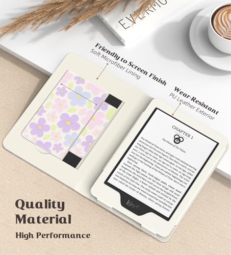 Image of MoKo Case for All-New 6 inch Kindle(11th Generation, 2024 /2022 Release) /(10th Gen,2019) /Kindle(8th Gen, 2016), Ultra Lightweight PU Shell Cover with Auto Wake /Sleep for Kindle 2024, Glorious Bloom