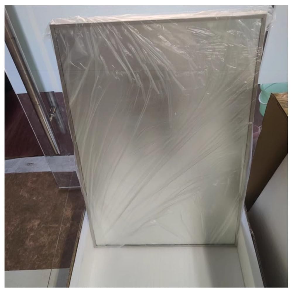 exproyzk Specchio inclinabile Specchio piastrellato con Cornice in Acciaio Inox 304 Specchio per Il Trucco Specchio per Bagno Commerciale(Nero,90x60cm)