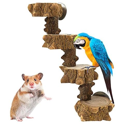 Hearthrousy Sitzstangen für Vögel Vogelleiter Kleintiertreppe Vogeltreppe Spielzeug Haustiertreppe Papagei Hamster Leiter Kletterspielzeug Sitzstange Cover