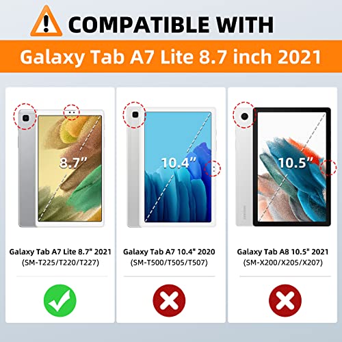 Image of MoKo Case Fits Samsung Galaxy Tab A7 Lite 8.7 inch 2021, Green | Slim Lightweight Smart Case Trifold Stand Case with Soft TPU Translucent Frosted Back Shell for Galaxy Tab A7 Lite