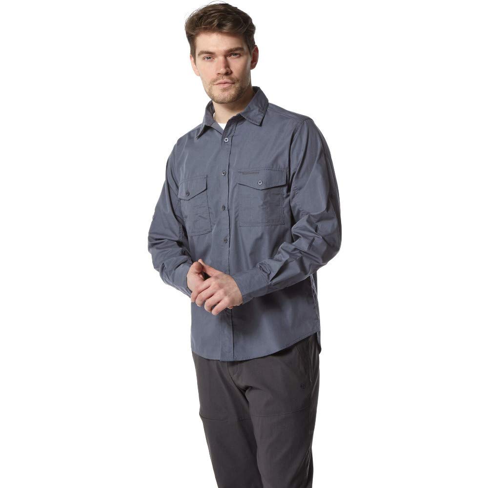 Craghoppers CMS338 Polyester Kiwi Long Sleeve Shirt, Small (Ombre Blue)
