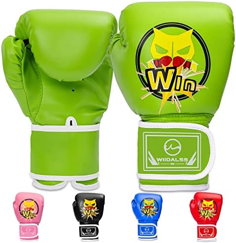 Kids Boxing Gloves,Boxing Gloves for Kids 5-12 Boxing Training Gloves for Punching Bag Kickboxing Muay Thai 6 OZ Green