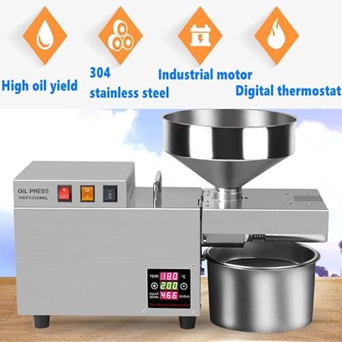 Prensa De óleo Doméstica Inteligente Com Temperatura Controlada De 0-240 ℃, 8-13kg / H, Com Duas Has