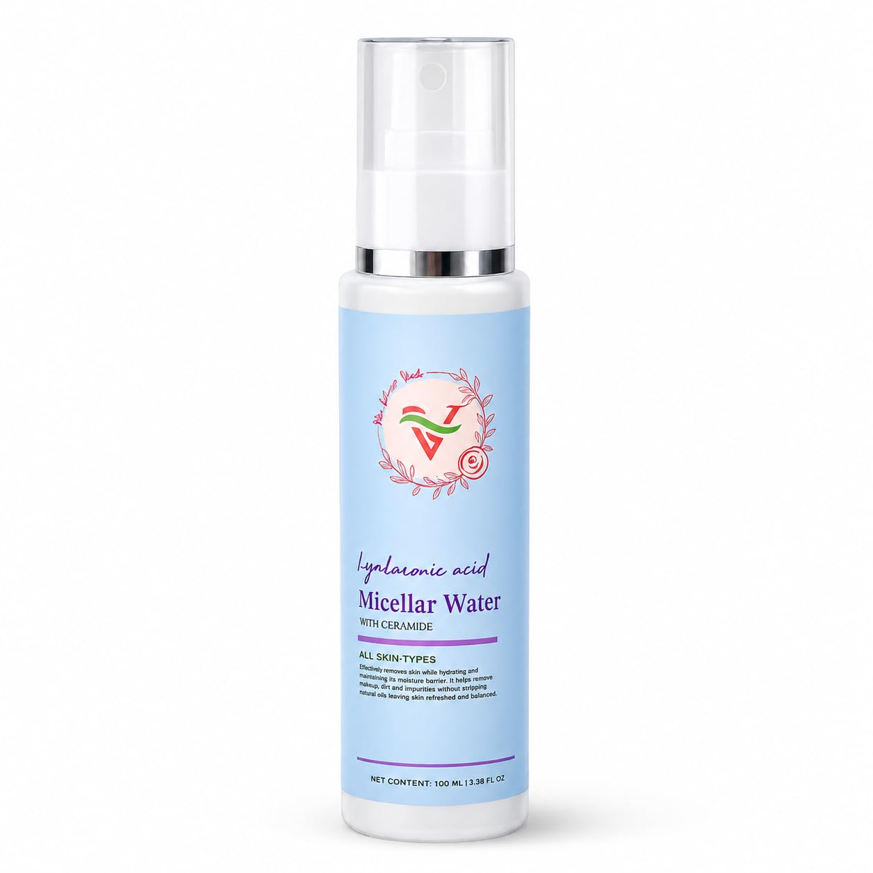 The Velvet Veils Hyaluronic Acid Micellar Water | Hydrating Makeup Remover & Gentle Face Cleanser | Deep Cleansing Micellar Water Removes Dirt Oil & Waterproof Makeup | Non Drying Formula for Sensitive Skin | All Skin Types | 100ml-image-47