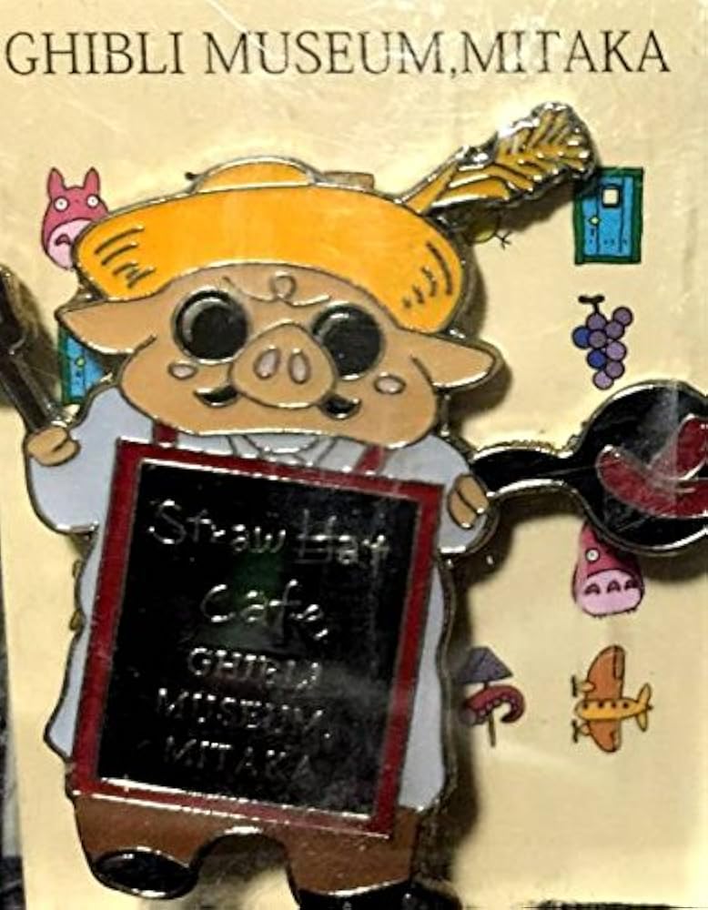 Amazon.co.jp: 紅の豚 ポルコ 麦わら帽子メニュー看板 ピンバッジ