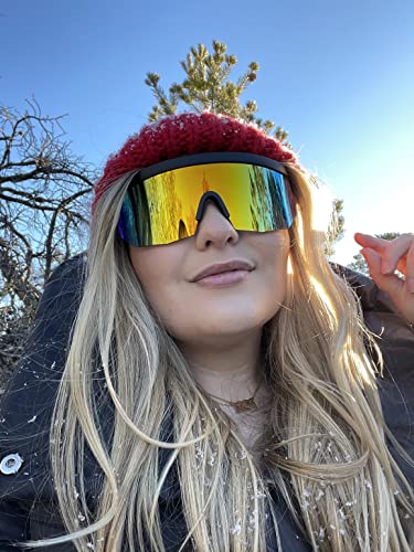 ShadyVEU Retro Oversized Sports Colored Mirrored Lens Winter Sports Slim Frame Sunglasses3