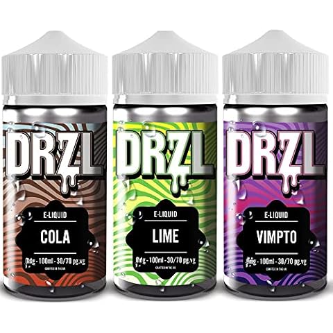 3 x 100ml Premium Vape Juice Triple Pack | Fizzy Rola + Lime + VMTO E Juice | Vape Liquid | E Liquid | 70/30 E Liquid | No Nicotine Shortfill | Perfect for Vape Kits | Sub Ohm | E Cig | (by DRZL) Cover