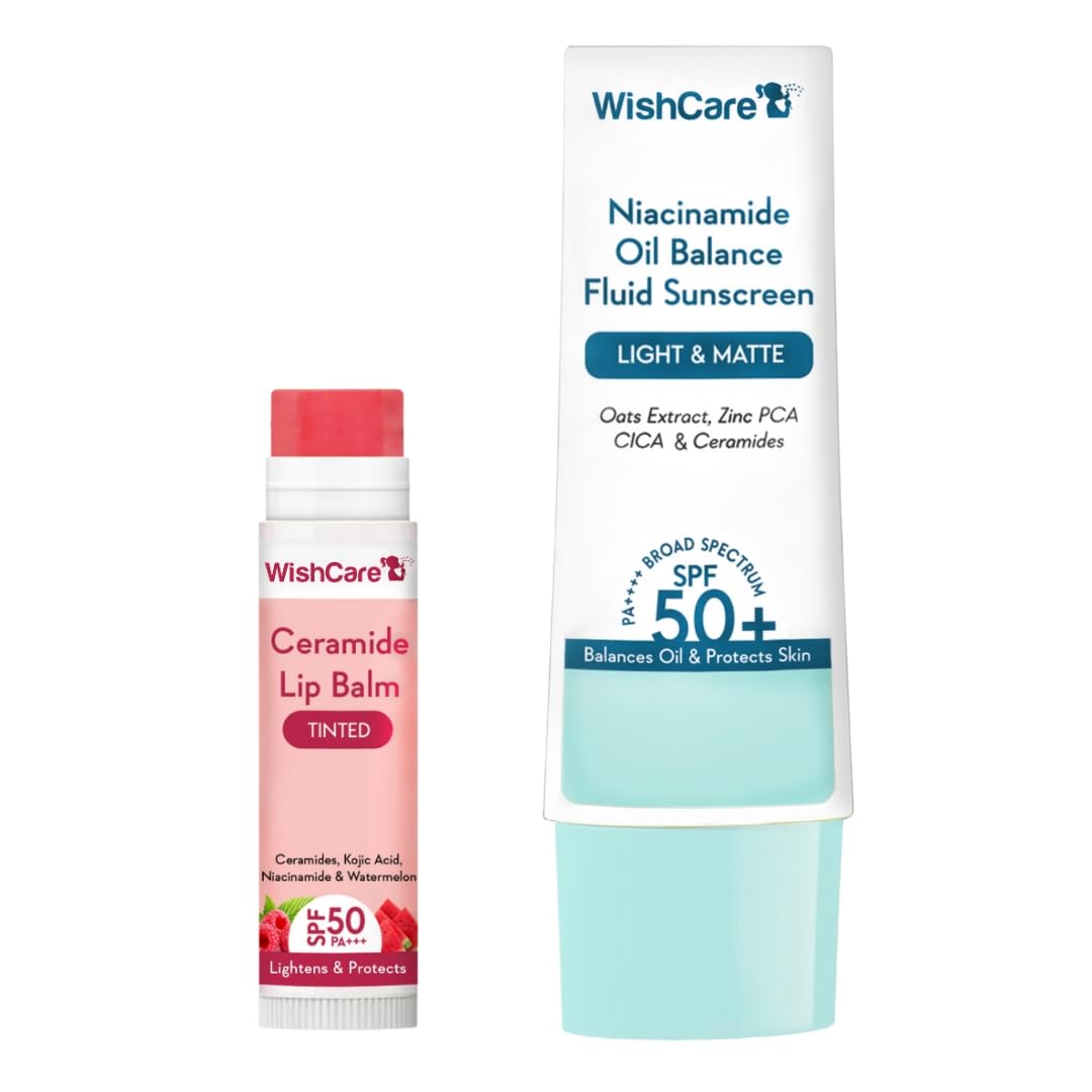 WishCare Tinted Lip Balm and Niacinamide Oil Balance Fluid Sunscreen with SPF 50 PA-picture-22