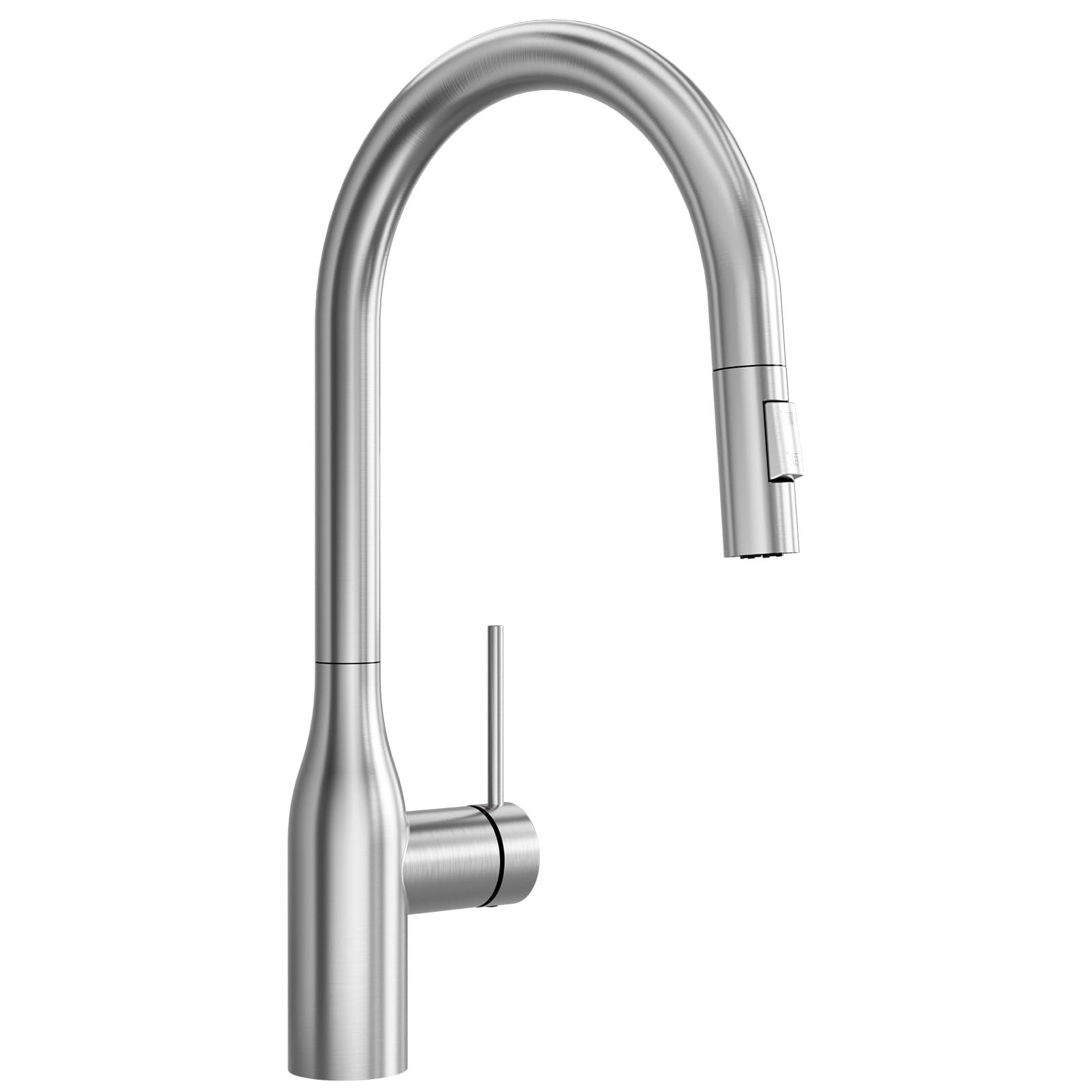 CECIPA Wasserhahn Küche Ausziehbar, Hochdruck Küchenarmatur Edelstahl, 360° Schwenk Armatur Küche mit Hohem Bogen, Robust & Leckagefrei, Einfache Installation, Mischbatterie mit Zugauslauf für Spüle