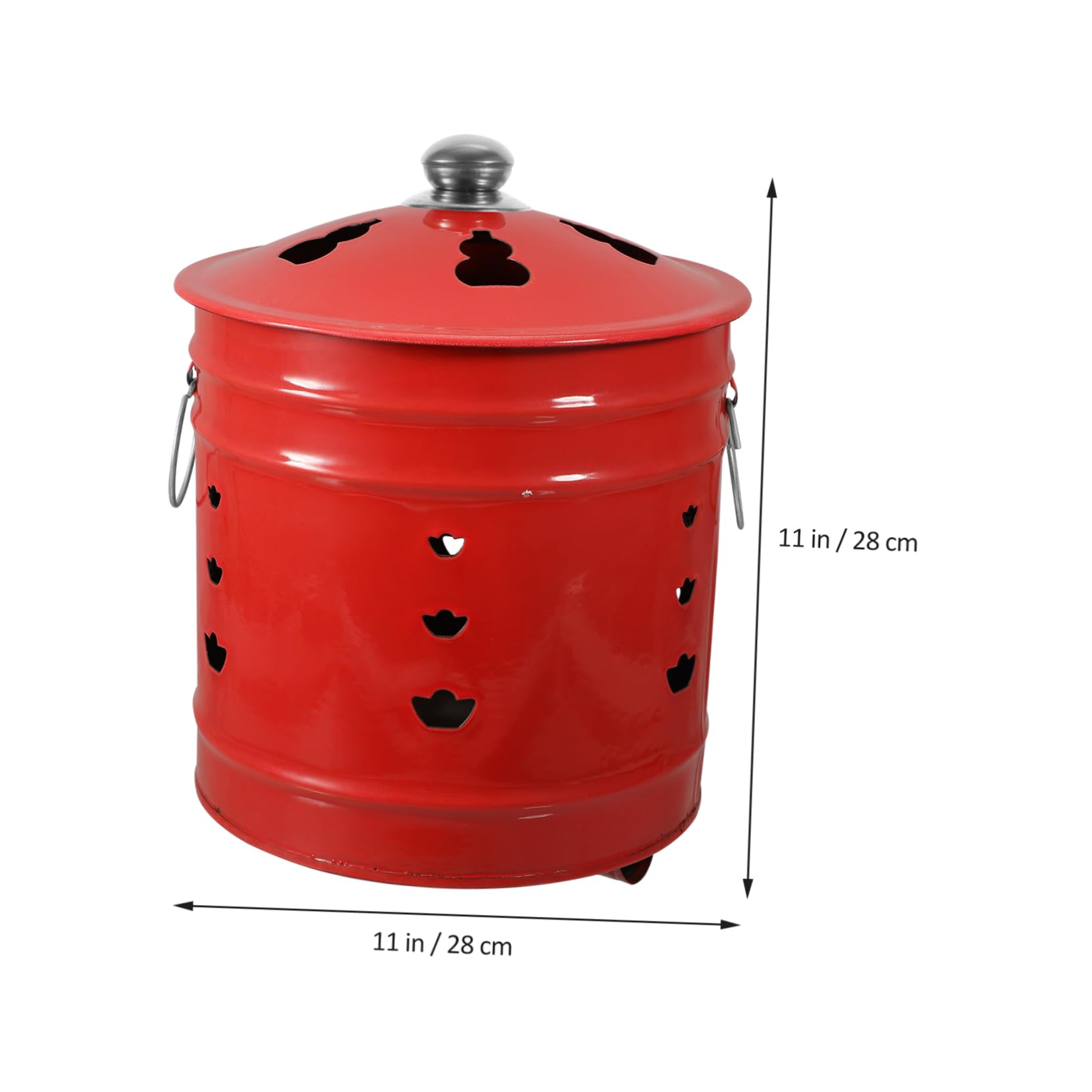 BESPORTBLE Cubo Incinerador de Esmalte Rojo Ventilación para Mejorar la Combustión, Adecuado para Adoración y Mantener el Hogar Ordenado en Celebraciones Estilo Aleatorio