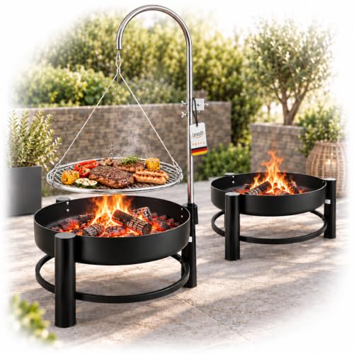 Lemodo Schwenkgrill mit Feuerschale, Ø 55 cm Grillrost...