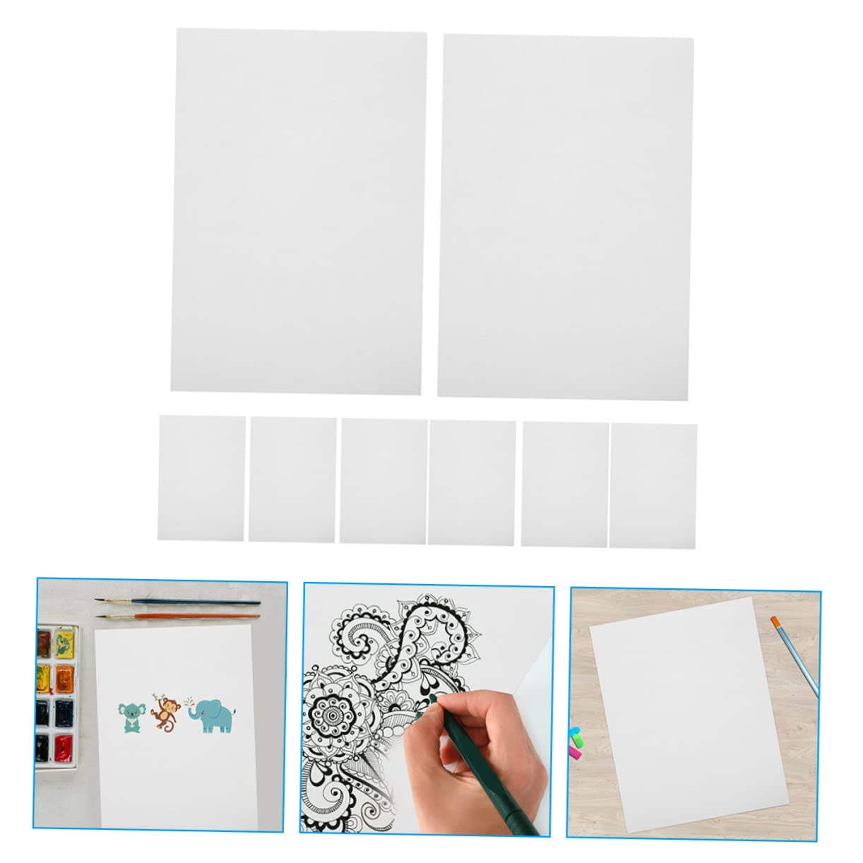 Aquarellpapier für Kinder 100 Blatt Weißes Papier zum Zeichnen
