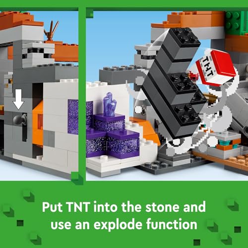 Minecraft The Badlands Mineshaft - Giocattolo per videogiochi, set di esplorazione mineraria con minifigure Minecraft, regalo di compleanno per ragazzi e ragazze, giocattolo Minecraft per bambini - Lego - Immagine 2
