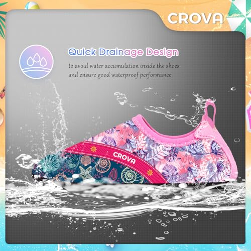 Image of CROVA Toddler Kids Water Shoes Quick Dry Aqua Socks Non-Slip Barefoot Sports Shoes for Boys Girls Toddler