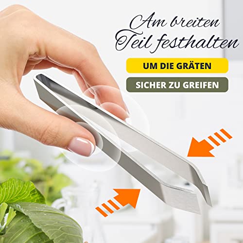 Foto von SCHMIEDWERK Grätenzange | Grätenpinzette aus Edelstahl | Fischzange 11.5cm | Fischgrätenzange spülmaschinenfest