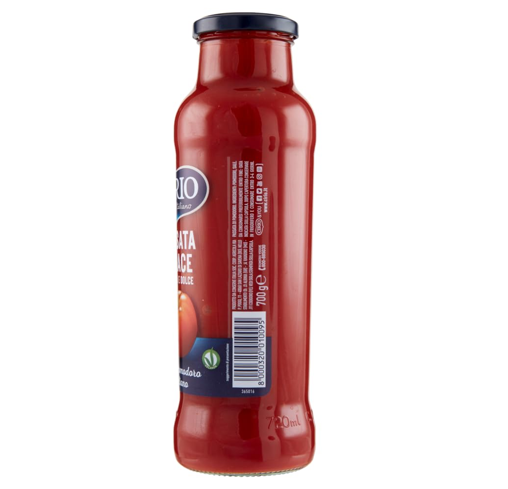 Italian Gourmet Passata Verace passata di pomodoro 12 x 700g Tomaten Sauce | Cremosa e süß aus italienischen Früchten, ideale per sughi, Pasta, Pizza, Gesamtnettogewicht 8,4 kg + Kostenlos Polpa 400g