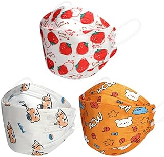 KKmier FFP2 Mask 30pcs, Small Size Certified Disposable Masks Cartoon Print FFP2 Face Mask, 4-Layer Filters Particles94%, Individually Wrapped, EN 149:2001+A1:2009