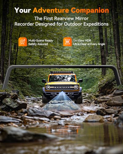 Image of WOLFBOX G900 Tripro Bumper Version 3 Channel 4K Mirror Dash Cam, 8MP STARVIS 2 IMX678 Night Vision, 4K+2.5K+1080P Front and Rear Bumper Dash Cam, 5.8GHz WiFi, Voice Control, Includes 256GB Card & GPS