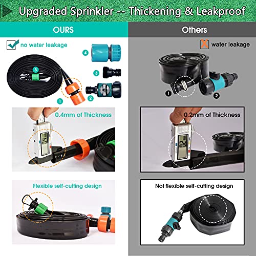 MIZIKUSON Trampoline Sprinkler for Kids, Outdoor Trampoline Water Park Sprinkler, 39.3Ft Upgrade Thicker Trampoline Accessories, Fun Summer Outdoor Backyard Water Play Toys for Boys Girls