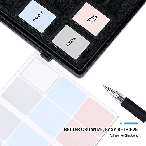 Image of JJC 45 Slots Compact Memory Card Case Holder for SD, CFexpress Type A Type B /XQD, Micro SD /TF, CF Cards, Water-Resistant Anti-Shock Anti-Dust, Slim Memory Card Holder Organizer Storage Box with Labels