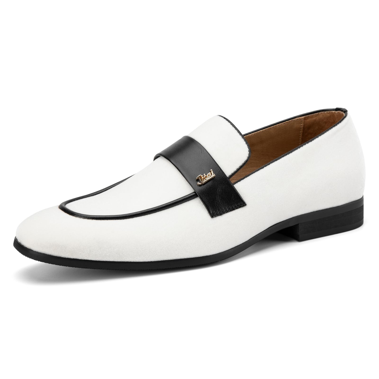 JITAI Men's Shoes - Black Velvet Luxury Fashion Loafers for Men, Slip On Shoes for Men, Mens Dress Shoes for Birthday Party, Casual Rubber Sole