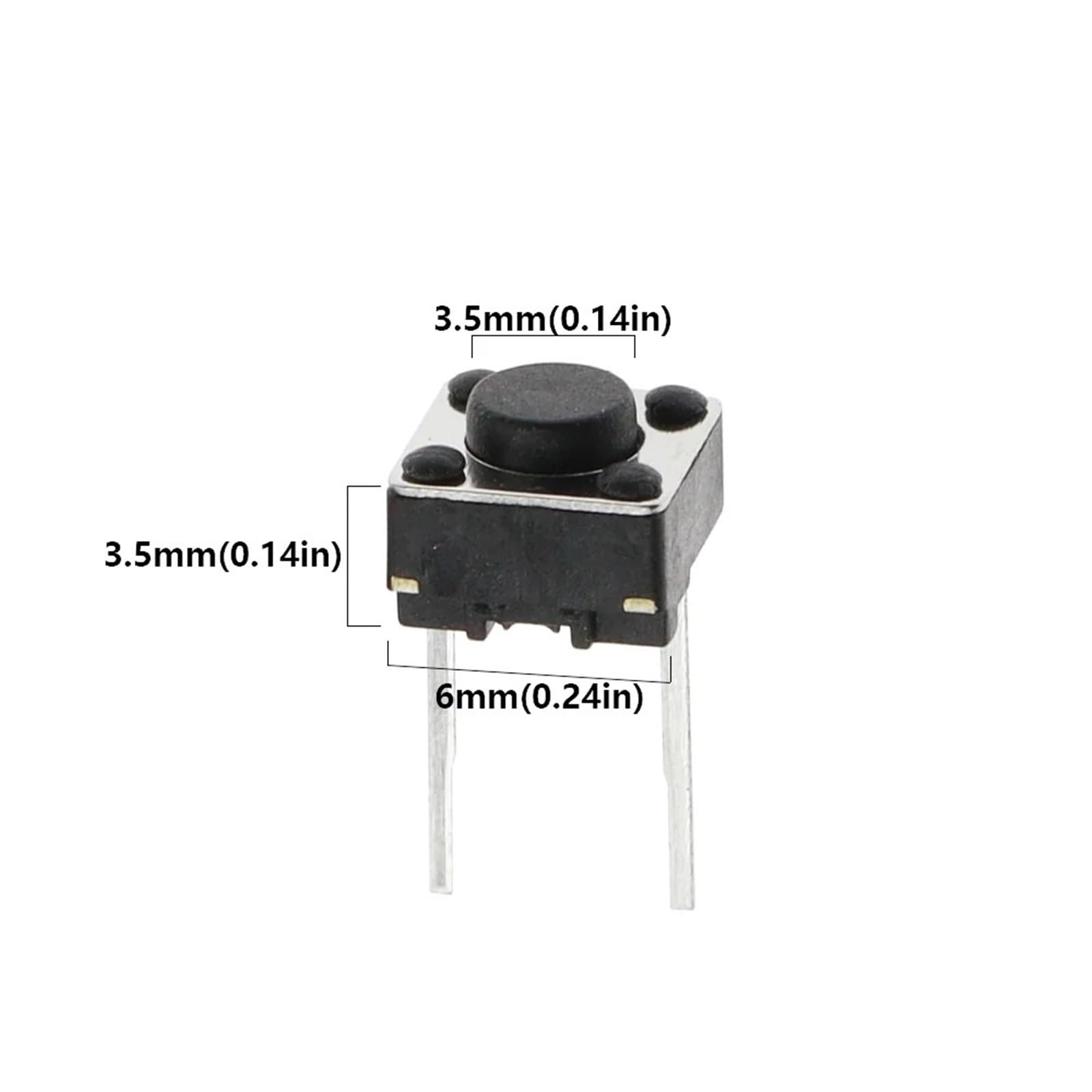 Interruptor de botón táctil 12V cobre 2PIN DIP2 SMD Micro interruptor 6X6X5 4,3 5 5,5 6 7 8 9 10 11 12 13 15MM(6X6X11MM)