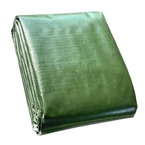 STARPYNG-10 Mil Green 16x25 Feet Tarp-Heavy Duty Poly Tarpaulin-Waterproof Tarp, UV Resistant, Durable, Weather Resistant, Cover Car, Swimming Pool, Boat