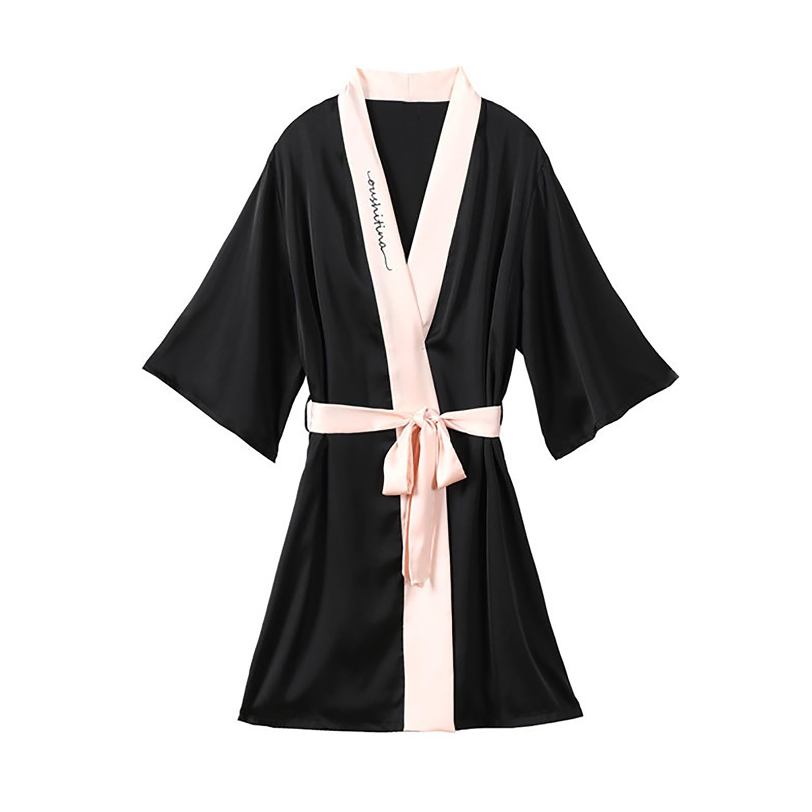 Womens Satin Robes Bridesmaid Wedding Long Robes Silky Bathrobes Summer Loungewear Nightwear Soft Sleepwear Nightgown