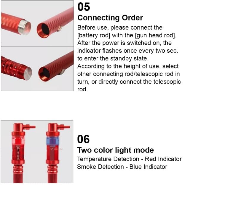 Image of Smoke and Heat Detector Testing Kit with Extension Poles | Fire Alarm Detector Test Equipment for Fire Safety Inspection
