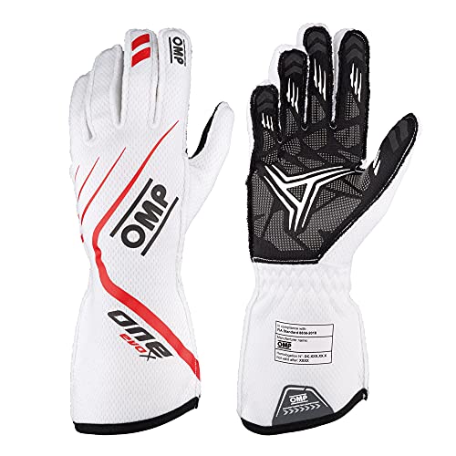 OMP - One Evo X Gloves White - Size M (Fia 8856-2018) (IB0-0771-A01-020-M)