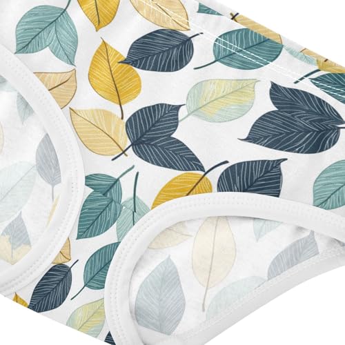ZZKKO Green Yellow Leaves Girls Underwear Toddler Panties for Girls Comfort Brief Size 2-8T3