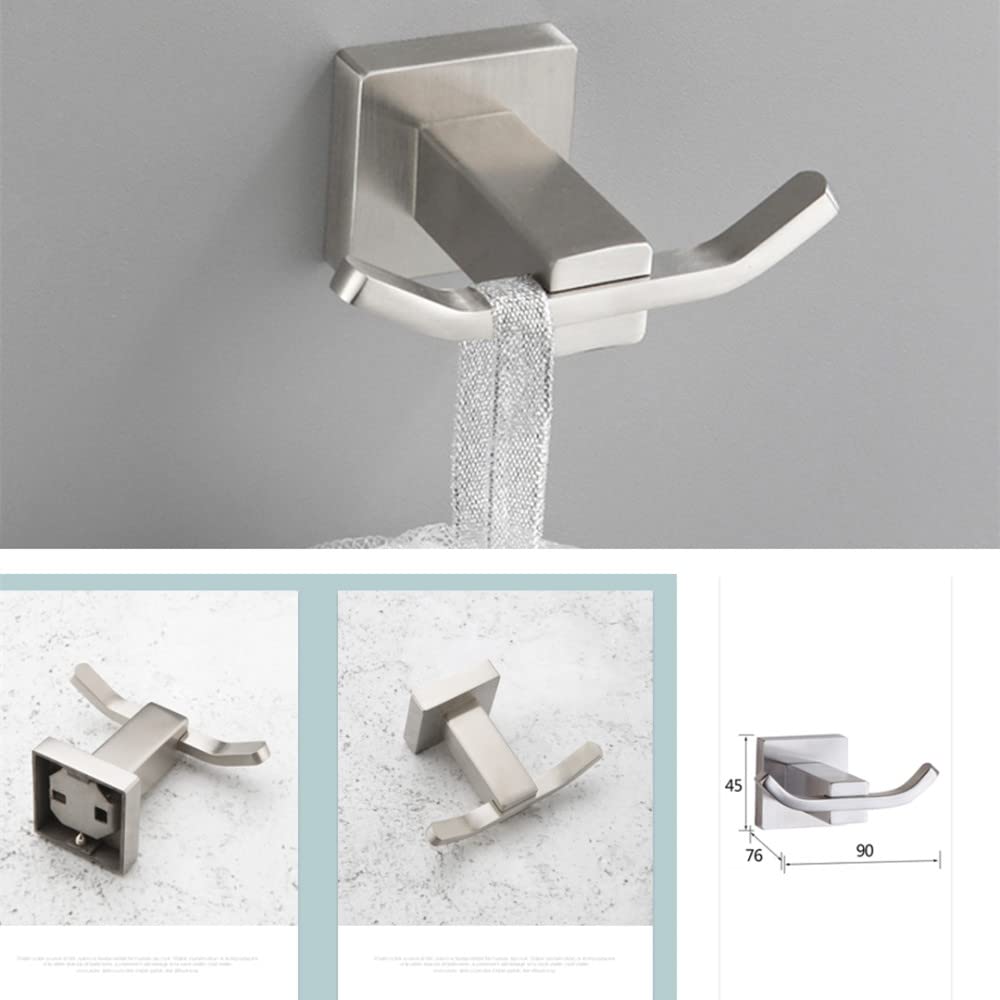 Accesorios de baño cepillados de Acero Inoxidable, Juego de herrajes, toallero, toallero, Soporte para Papel higiénico, Colgador de cepillos, Ganchos para Batas, toallero Selfless Dedication