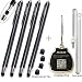 MEKO(TM) 4 Pcs [0.22-inch Rubber Tip Series] 5.5"L Thin-Tip Stylus Bundle With 4 Extra Rubber Tips and 2 Lanyards (Black)