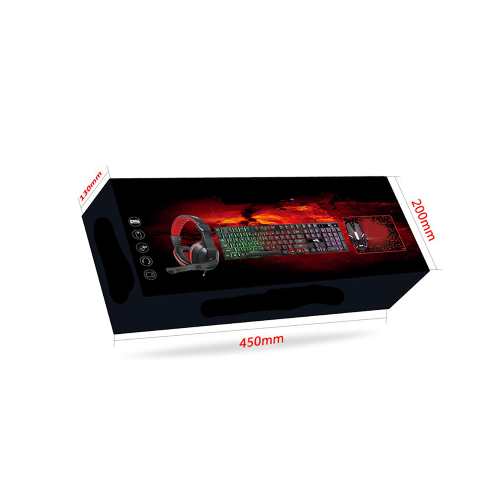 Housoutil Tastiera e Mouse Combo Cuffie Tappetino Mouse Ergonomico Retroilluminato per Giocatori e Accessori Computer