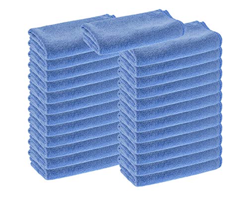 GLASS POLISH Microvezel doeken - Pack van 25 doeken (30cm x 30cm), pluisvrije microvezel, premium kwaliteit reinigingsdoek M - maat