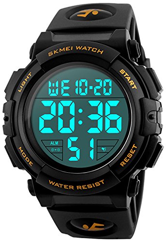 FANMIS Multi Function Digital LED Electronic Watch 50M Water Resistant Black Sports Watches