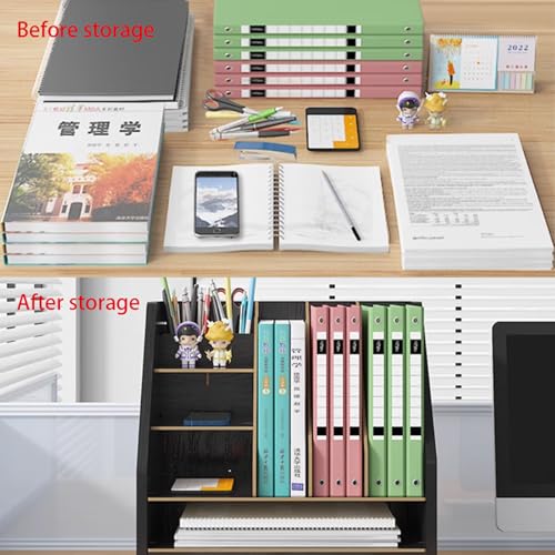 Schreibtisch-Organizer aus Holz mit Schubladen und Fächern für Bürobedarf, Dokumente und Akten