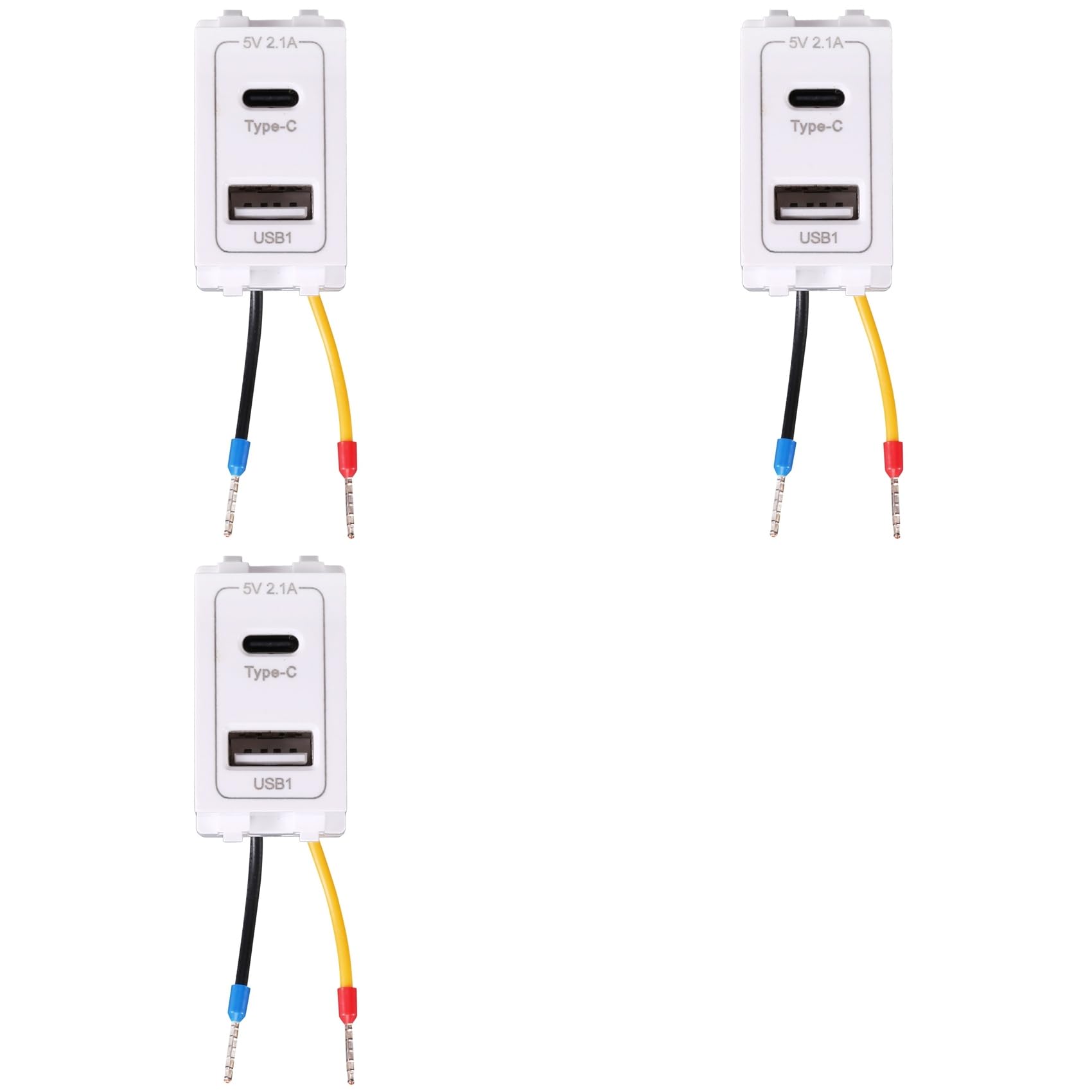 Ctrlzs 3X New Usb Type-C Dual Port Power Module 220V Socket 5V 2.1A Phone Charging Module Transformer Charging Power Adapter