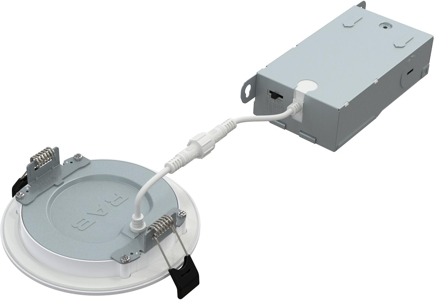 RAB Lighting WFRL-Field-Adjustable Edge-Lit LED Downlight-Canless Wafer Design-Black/White Trim-5CCT Selectable 2700K-5000K-90 CRI-Wet Rated/Dimmable for Modern Ceilings (WFR34-4B/BP - 12 Pack)