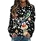 Générique Pull De Noel Femme Noël Hiver Manches Longues Col Rond Renne Sweat Chic Moche Lumineux Pull'de Pulls Sweatshirts Plaid Grande Taille Famille Tenue Sweat-Shirts Vetement Drole Y2k Automne