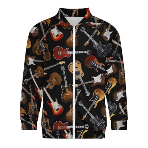 Guitars Pattern Men's Lightweight Jacket Casual Fashion Windbreaker Zip Up Coat4