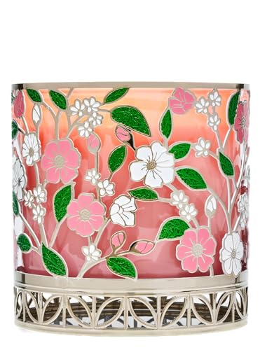 Bath and Body Floral Candle Holder - Silver Tone...