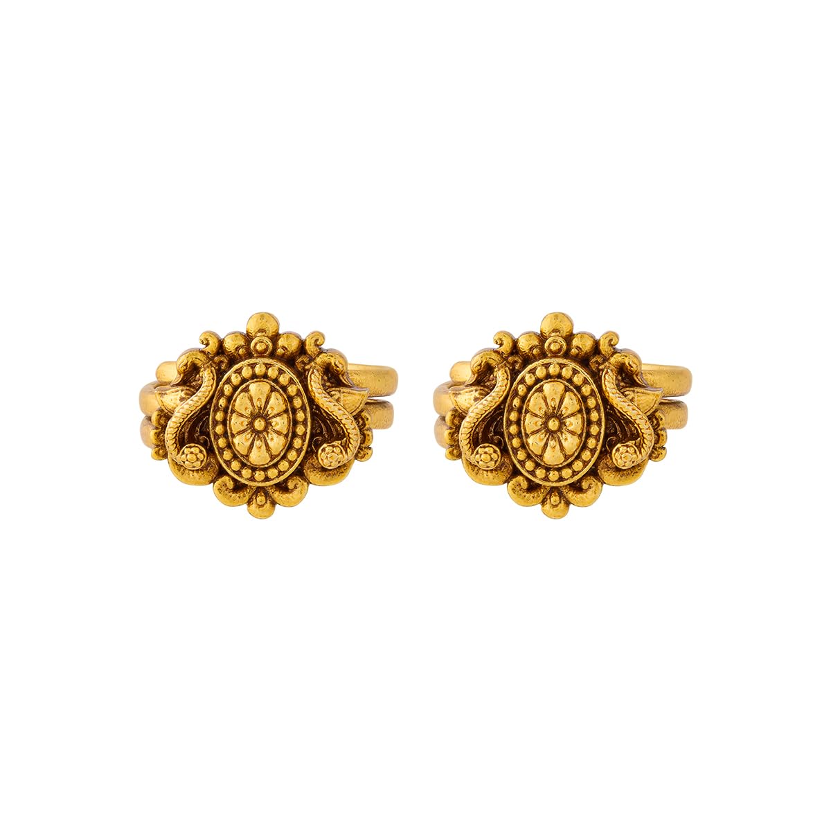 kushal's Fashion Jewellery Gold Plated Antique Adjustable Toe Rings for Women | Festive, Bridal & Occasion Wear - 463468-picture-32