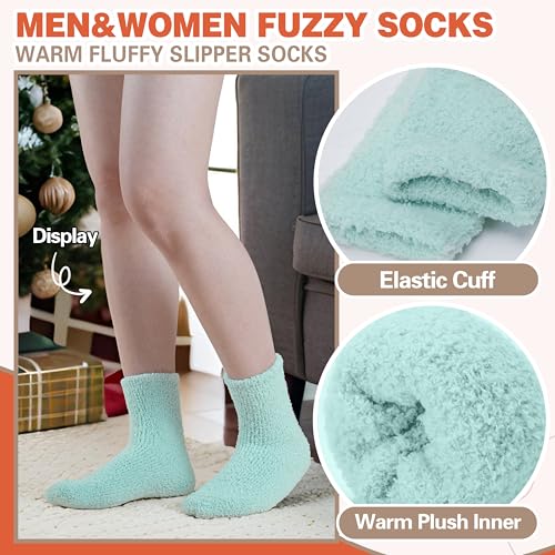 Image of Fuzzy Socks Fluffy Thick Warm Winter Soft Cozy Plush Sleep Home Fleece Cabin Soft House Socks for Women Men