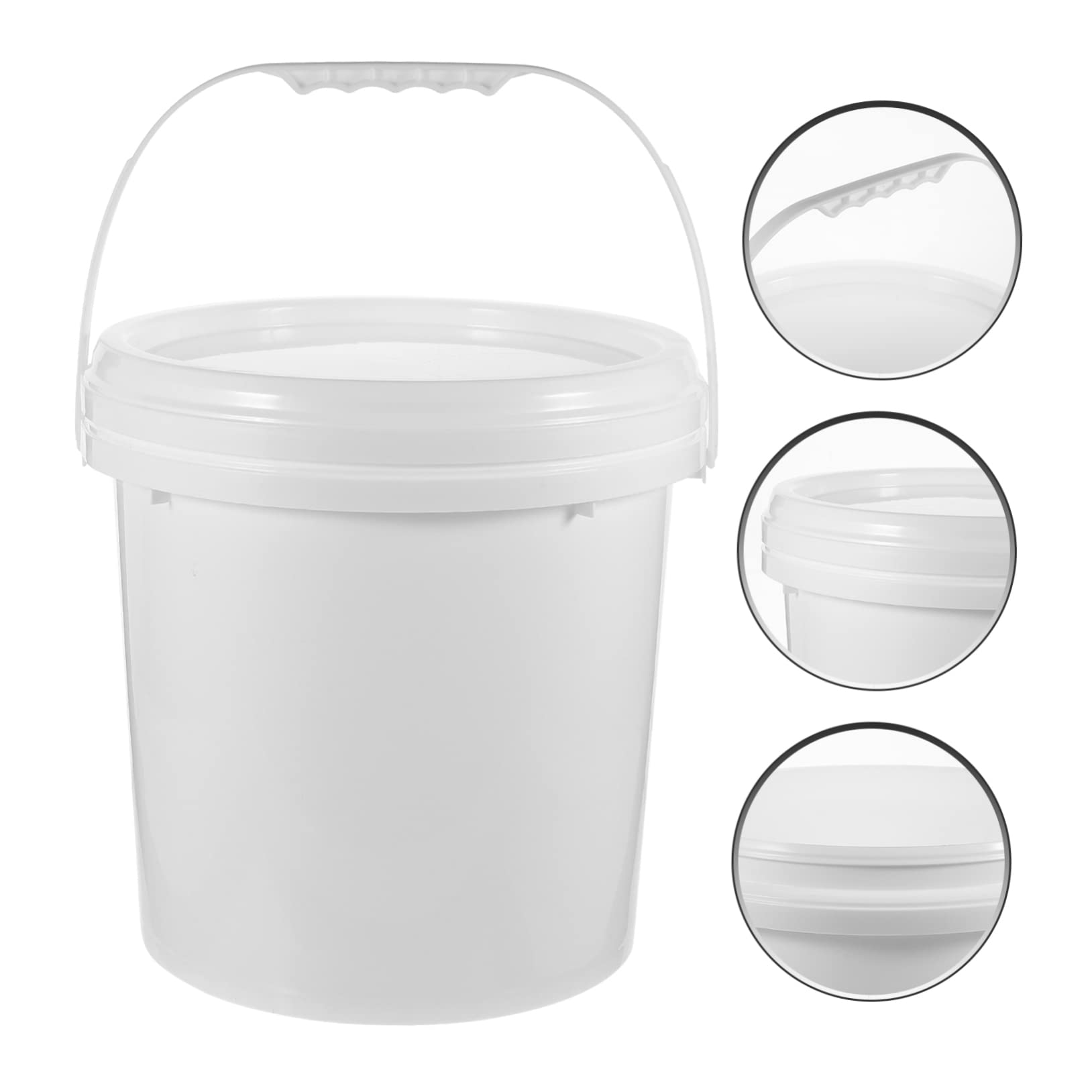 Cubo de Pintura de 10 litros con Tapa, Hdpe Blanco | Airtight, Asa Integrada, para Almacenamiento Diario y Embalaje de Pintura