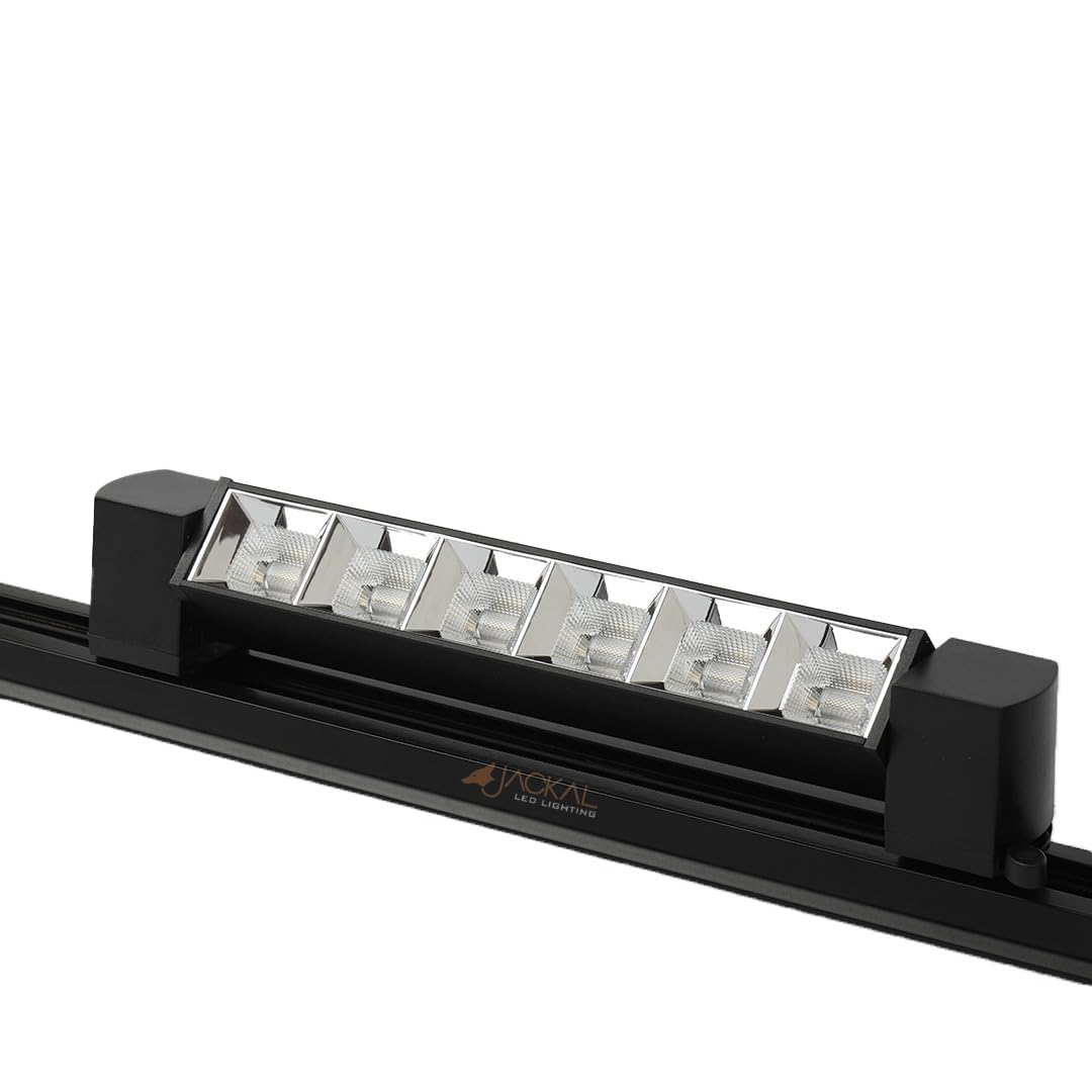 JACKAL® 12 Watts LED Linear Track Lights – Warm White | Modern Linear Bar Track Lights for Indoor Ceiling Home Offices Showroom | High Beam Focus Spot Lights Metal Body with Flexible Rotatable Head