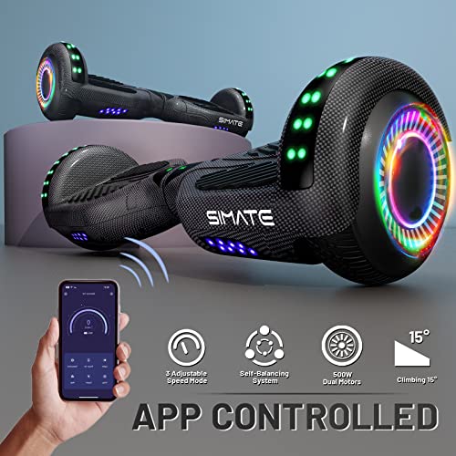 Image of SIMATE Scooter, Bluetooth Speakers and LED Light-Up Wheels, APP Control, Dual 250W Motors, 8.5 mph Max Speed & 8.5 Miles Max Range, Gifts for Kids Adults Girls Boys