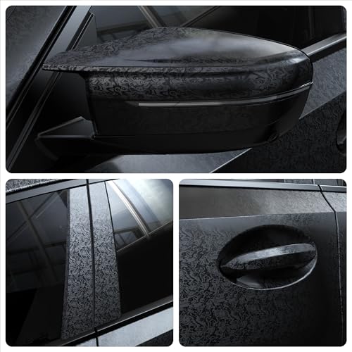 Lypumso Forged Carbon Fiber Vinyl Wrap, 3D Cosmic Ghost Textured Auto Car Sticker Decal Film Sheet DIY Vehicle Paint Changing Wrap Featuring Air Release Technology (Black, 1ft x 10ft) - Image 4